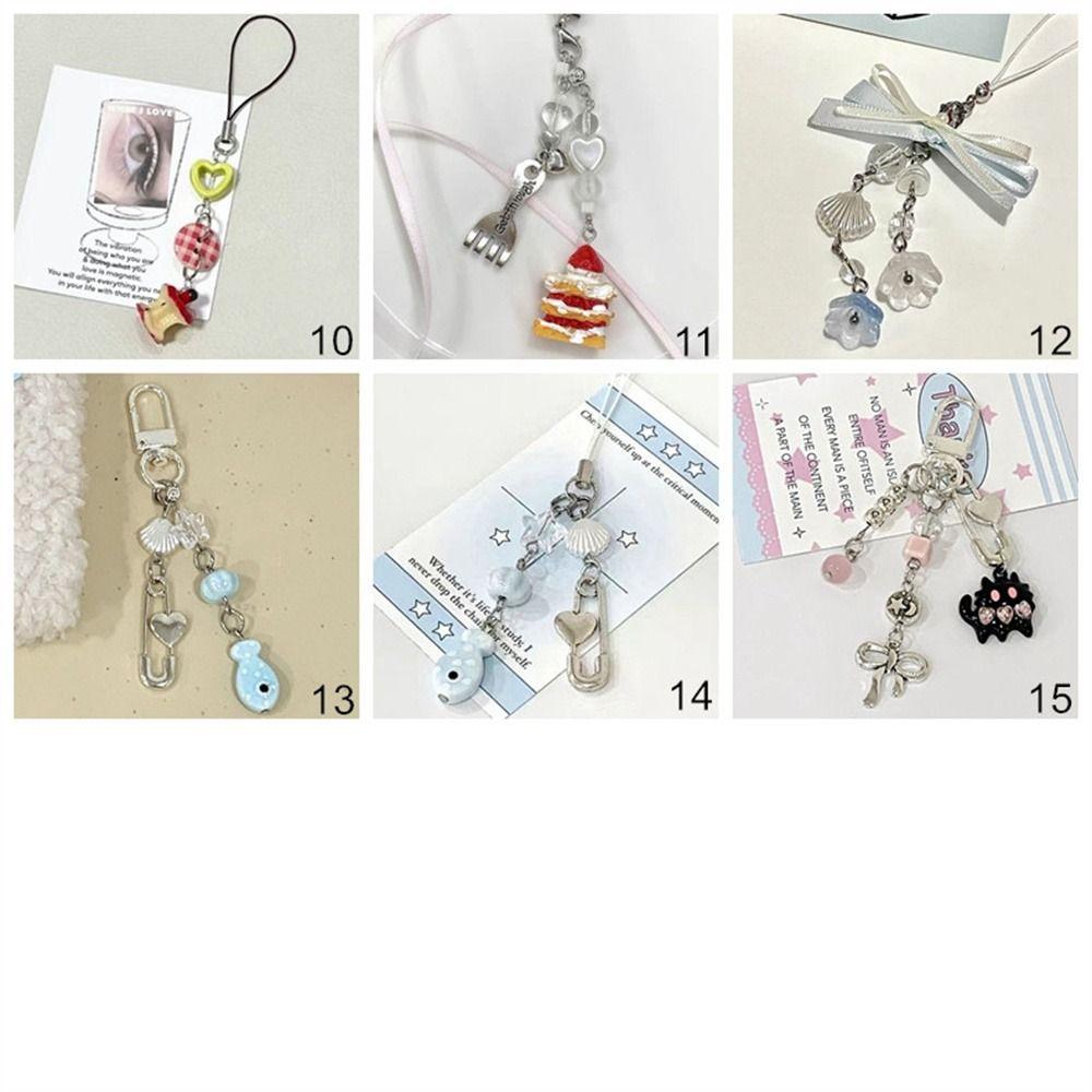 Sparkling Y2K Phone Charms Knotbow Phone Chain Beaded Phone Lanyard  Jewelry Gifts