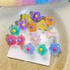 Korean Fashion Colorful Flower Clip Earrings for Women Sweet Ear Cuffs Temperament Summer Jewelry Gift Y2K Accessories Party