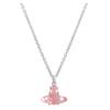 Tammy Saturn Shape Translucent Three-dimensional Cyberpunk Zircon Brass Necklace Women's Neon Pink 8053195136247