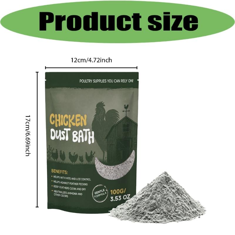 EELJOY Backyard Chicken Dust Bath Powder, Poultry Care Supply with Resealable Bag for Routine Plume Cleaning Support Use