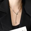Titanium Steel Does Not Fade Design Sense Snake Zircon Necklace Female Collarbone Chain Snake Bone Neck Chain Retro High Fashion