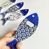 Blue Fish Bottle Opener Fridge Magnet with Blue Eye Foil Embossed Texture Dual Purpose Beer Top Opener Travel Gift For Friend