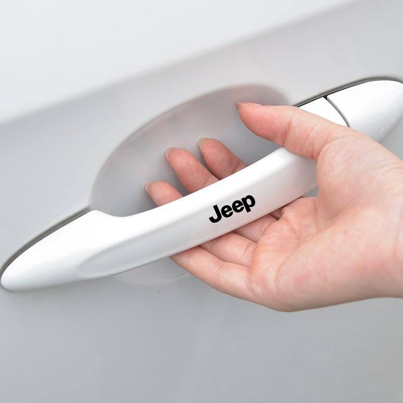 4 Stück Auto Türgriff Aufkleber Reifen Rückspiegel Aufkleber für Jeep Renegade Compass Grand Cherokee Wrangler Jk Gladiator