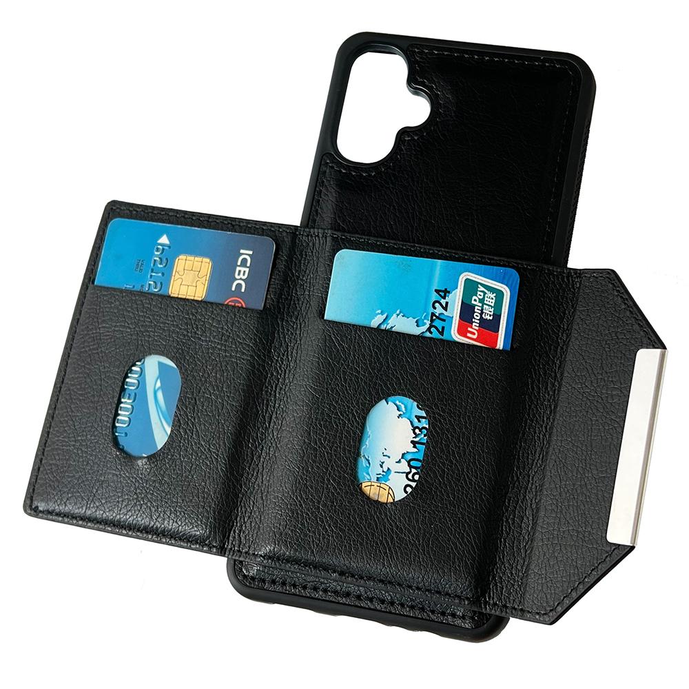 

For Samsung Galaxy A06 5G/A06 4G Case Card Bag Kickstand TPU+PU Phone Cover Brown