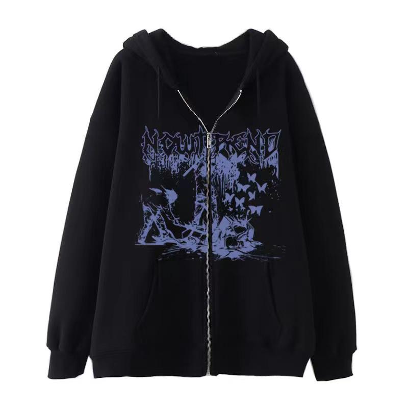 Autumn/Winter 2022 Unisex Fleece-Lined Zipper Hoodie for Couples XXL