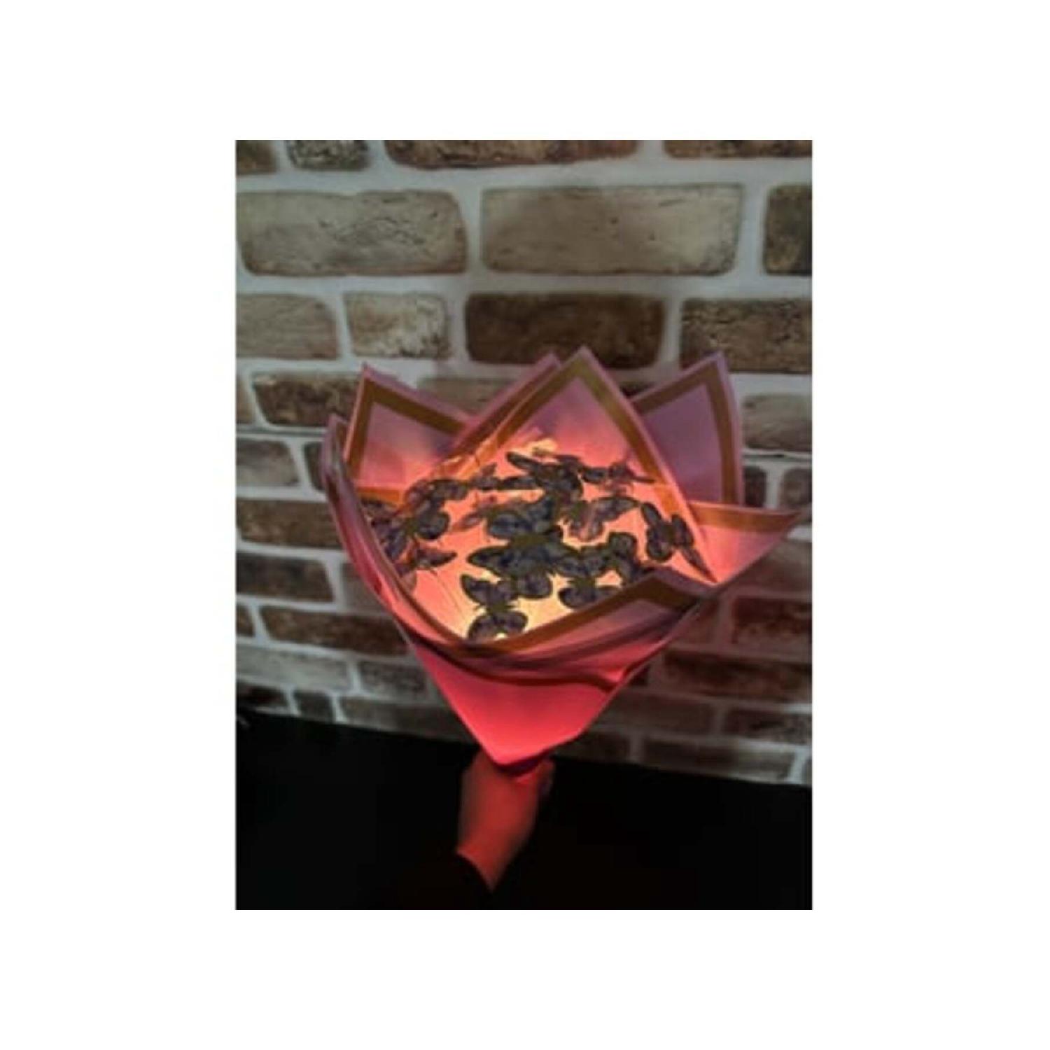 

Букет бабочек из 24 штук со светодиодами сиреневого цвета