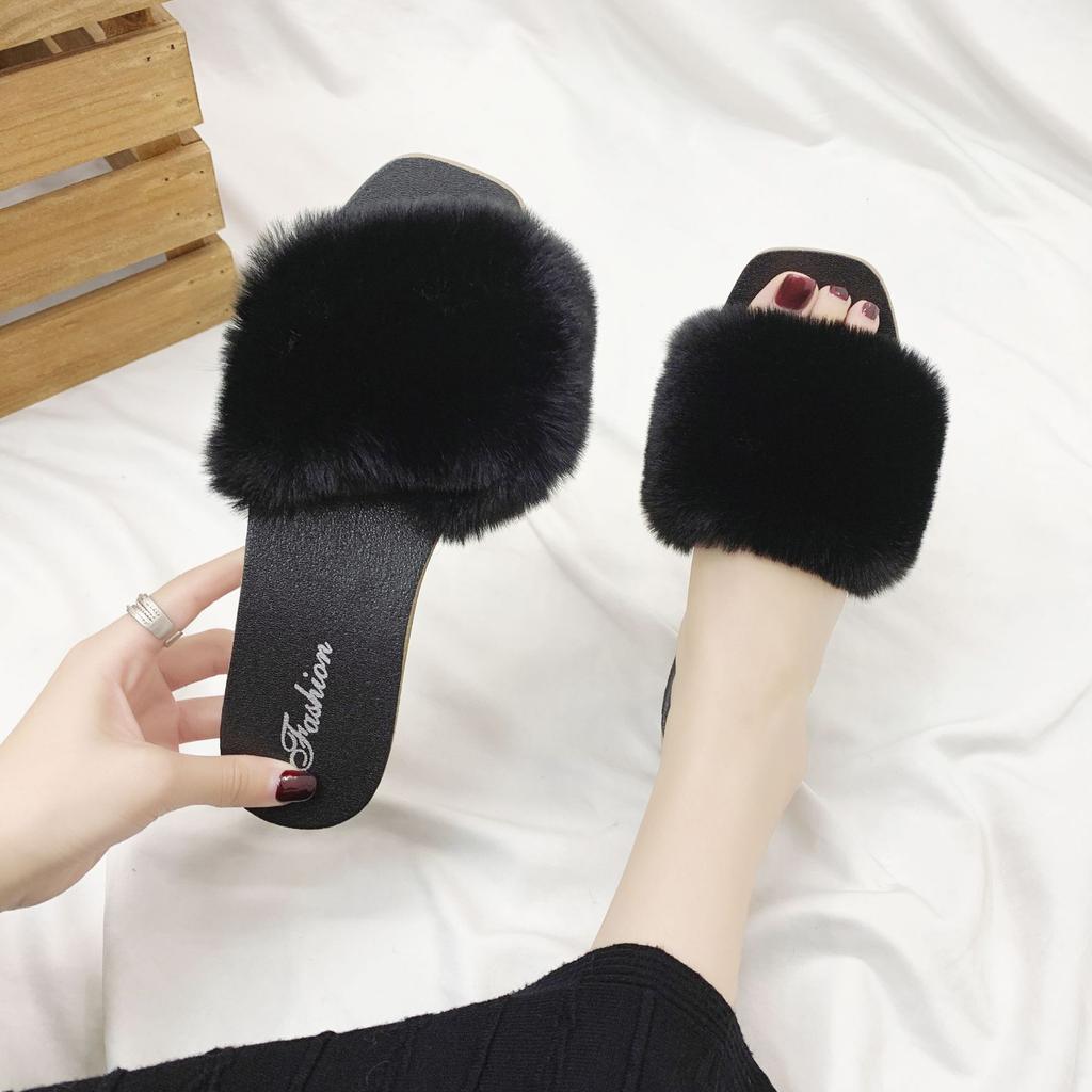 2025 Fall/Winter New Fashionable Furry Slippers for Women - Outdoor Wear & Indoor Home Slippers for Ladies - Winter