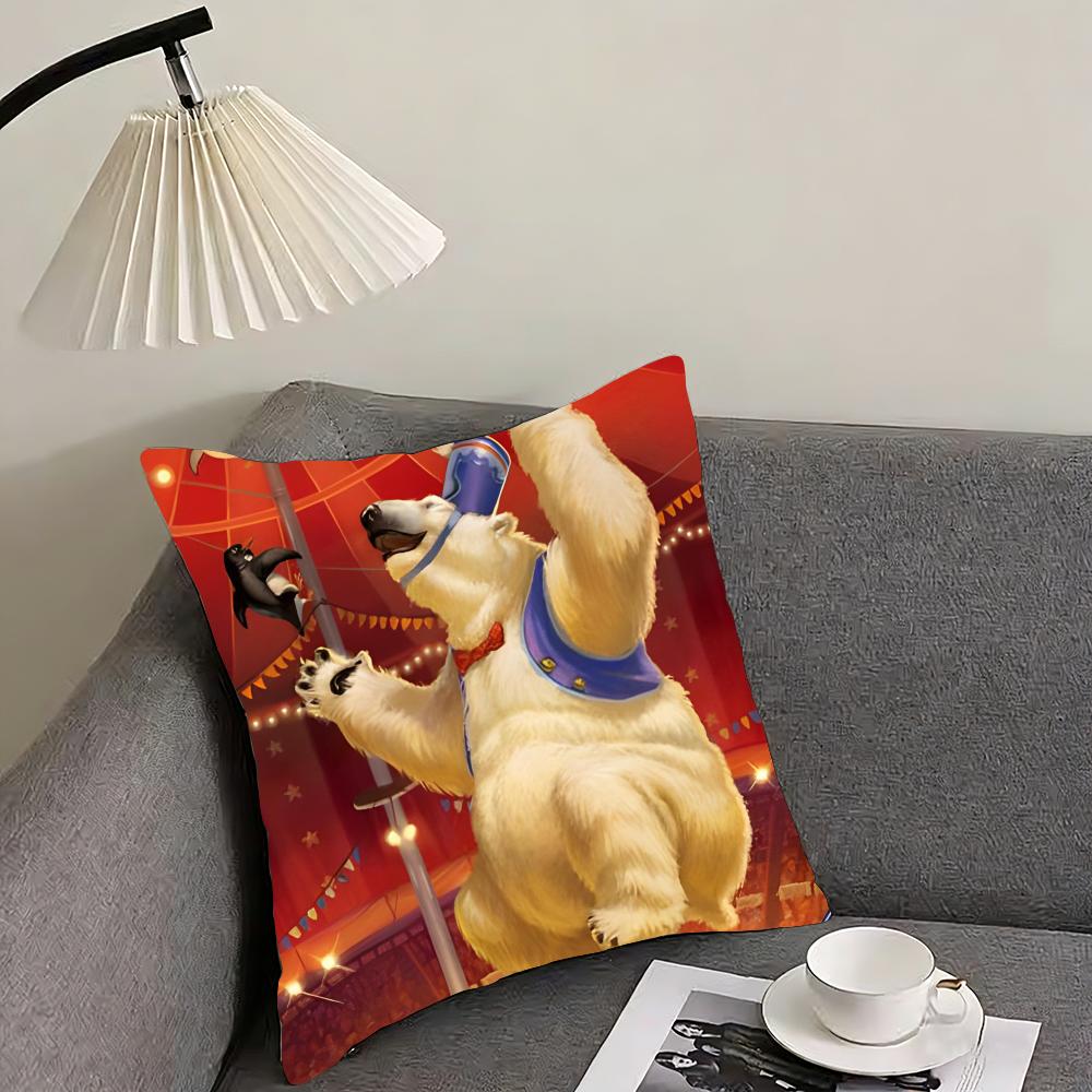 Carnival Circus Fashion Cushion Cover Pillowcase Ultra Soft Skin Friendly Fabric Cloud Like Comfort Concealed Zipper