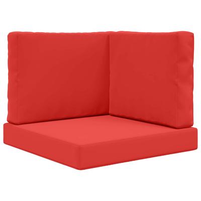 Outdoor Sofa Cushions 3 Pcs Red Polyester
