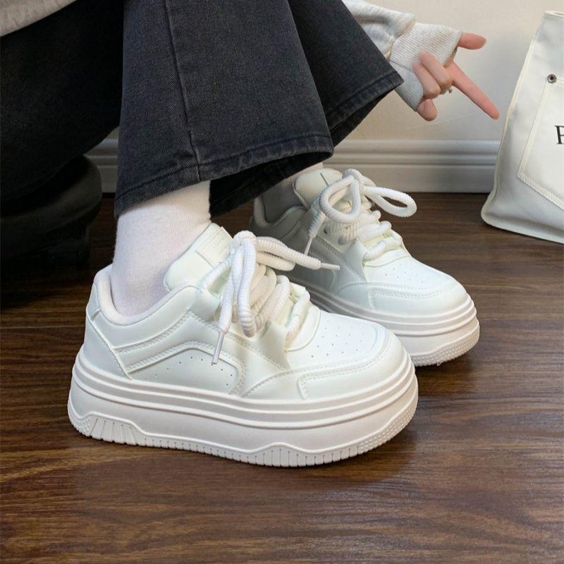 Platform casual board shoes versatile chic sports women's shoes 2025 spring new little white shoes female original design
