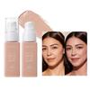 Liquid Foundation, Long-Lasting Dewy Finish Foundation with Pump, Lightweight Skin-Like Glow Full Coverage Face Makeup, Waterproof Liquid Base