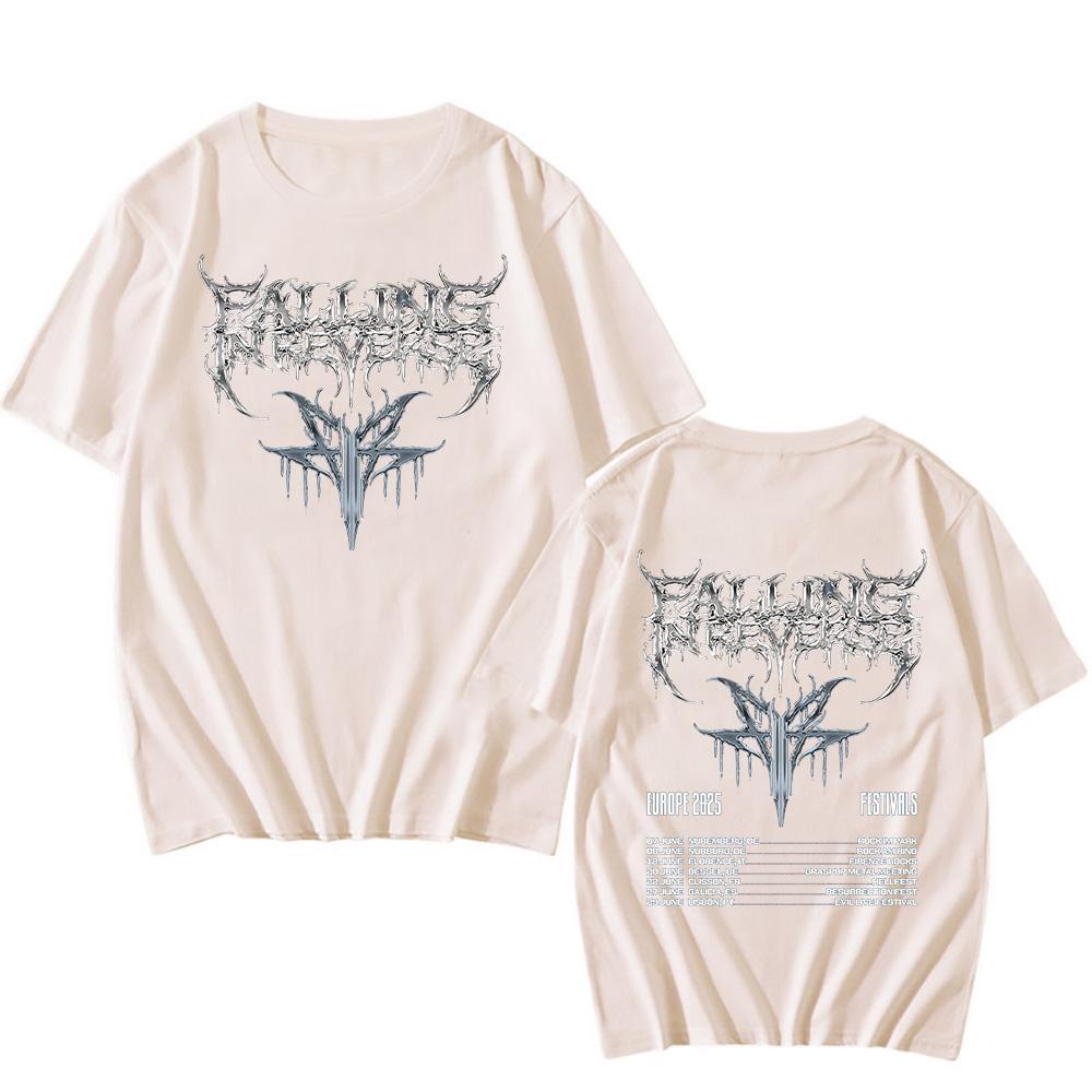 

Футболки Falling In Reverse ЄВРОПА 2025 ФЕСТИВАЛІ Поп Метал Вуличний одяг Подарунок для фанатів Унісекс Футболка Вільні Повсякденні Бавовняні Топи XXL пісочний