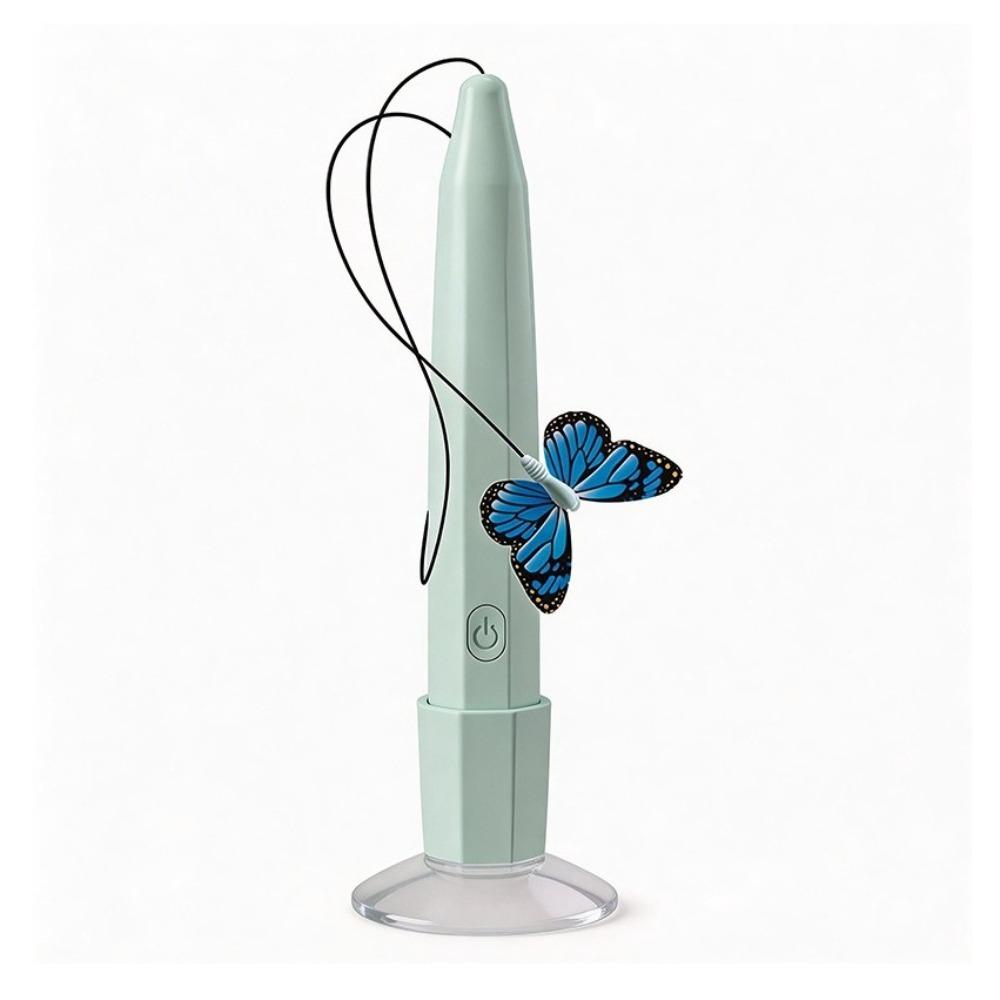 

360° Rotation Automatic Cat Teaser Suction Cup Base Electric Butterfly Cat Toy Indoor зелёный