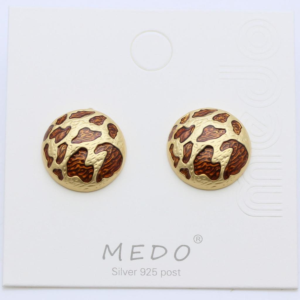 Y2K Style Leopard Print Retro Stud Earrings for Autumn/Winter