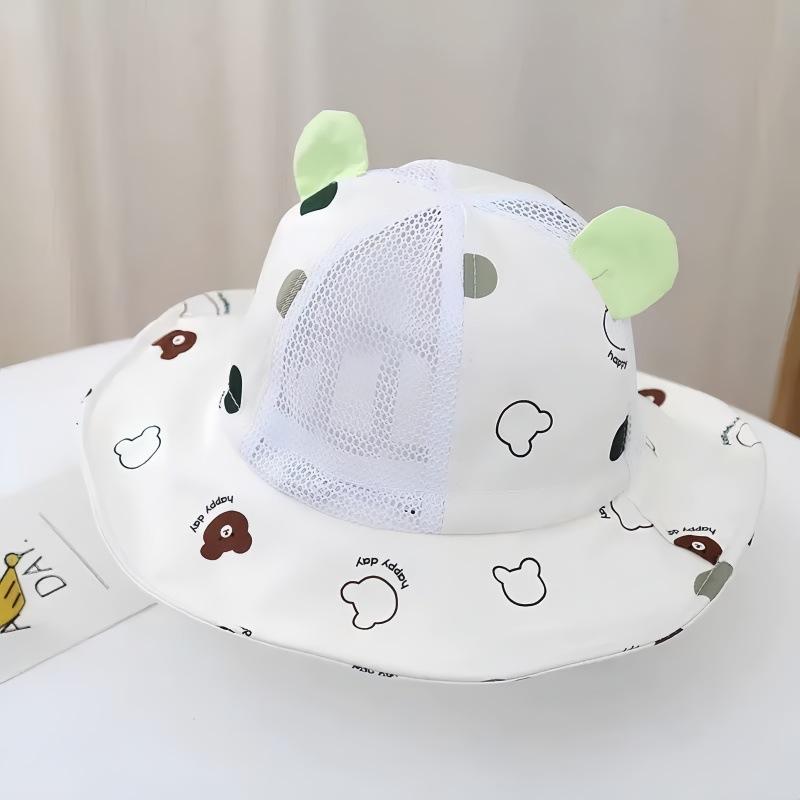 Baby Summer Thin Breathable Mesh Wide Brim Bucket Hat Cute Sun Protection Shade Cap For Boys And Girls Outdoor Travel