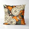 Orange Patterned Cushions Fresh Fruit Leaf Design Polyester pillowcase, sofa decorative cushion cov Headboard Pillow