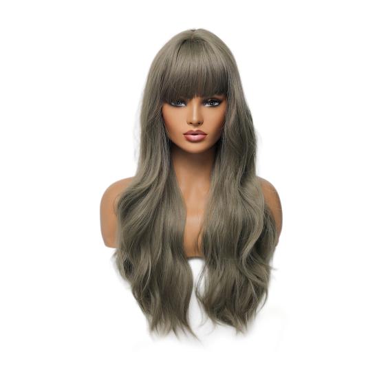 

Парик для косплея, привлекательный реквизит для ролевых игр, портативный прочный красочный парик с длинной вьющейся челкой для повседневной жизни