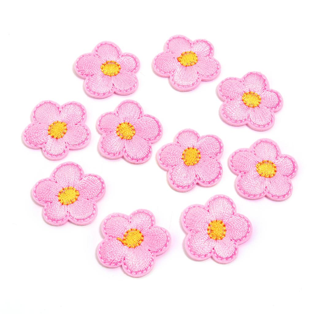 10Pcs Mini Flower Appliques Colorful Embroidery Cloth Patches Sticker DIY Crafts Clothing Headwear Dress Bags Sewing Accessories