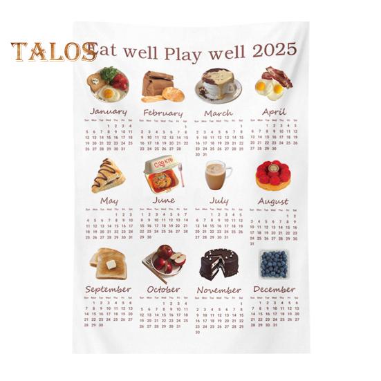

Настенный календарь 2025 года, разборчивая печать, настенное украшение, моющийся декор для домашнего офиса, напоминание о важных датах, прямоугольный, устойчивый к разрывам гобелен C