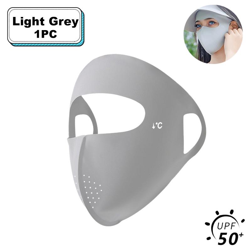 Sommar Isilke Ansiktsmask UV Solskydd Justerbar Andningsbar för Cykling Löpning Jakt Sportmask Unisex