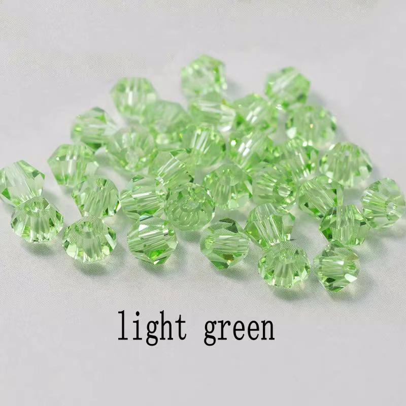 4mm Crystal Bicone Beads 100PCS Faceted Glass Beads Rainbow Loose Craft Beads for Bracelet Necklace Earring Keychain Making DIY