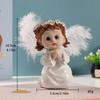 Pair of Cute Little Angel Resin Ornaments Wedding Birthday Decorations Handicraft Gifts for Home Bedroom Decoration