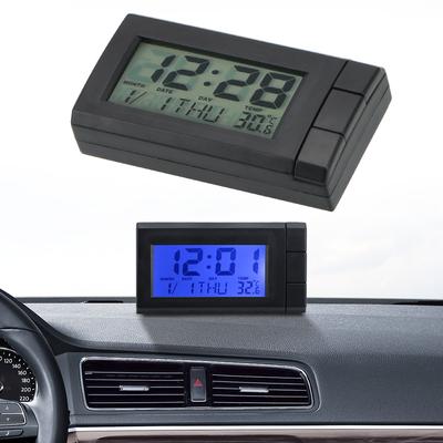 Displej teploty Elektronické hodiny do auta LCD Digitální hodiny s displejem Samolepící ozdoby do auta Styling interiéru Příslušenství Autohodinky Teploměr