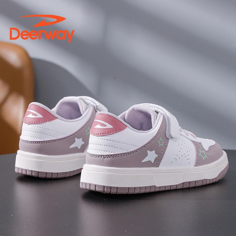 Delhui breathable classmates children's board shoes 2025 spring and autumn models leather lightweight boys and girls student version sports board shoe