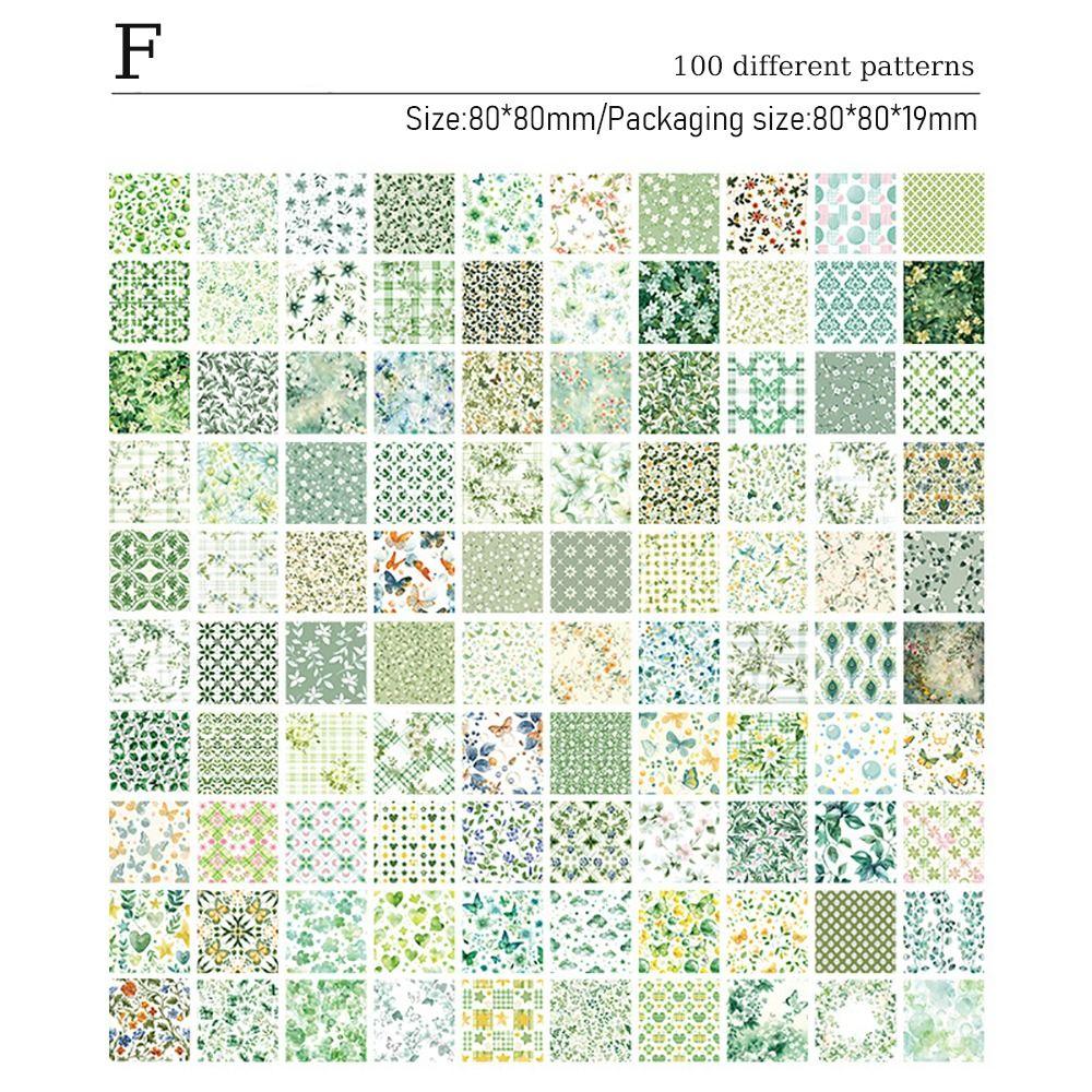 100Pcs DIY Message Notes Flower Vine Themed Memo Pad Artistic Non-Sticky Notes F