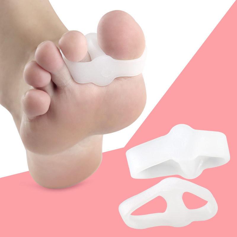 RHJB 2Pcs=1Pairs SEBS Double Ring Toe Splitter Overlapping Toe Separator Hallux Valgus Corrector Toe Separator Skin Care Tools