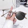 Ultralight Pochromic Myopia Glasses for Women Round Frame Men's Color Changing Eyewear Fashion Near Sight Glasses Anti-UV