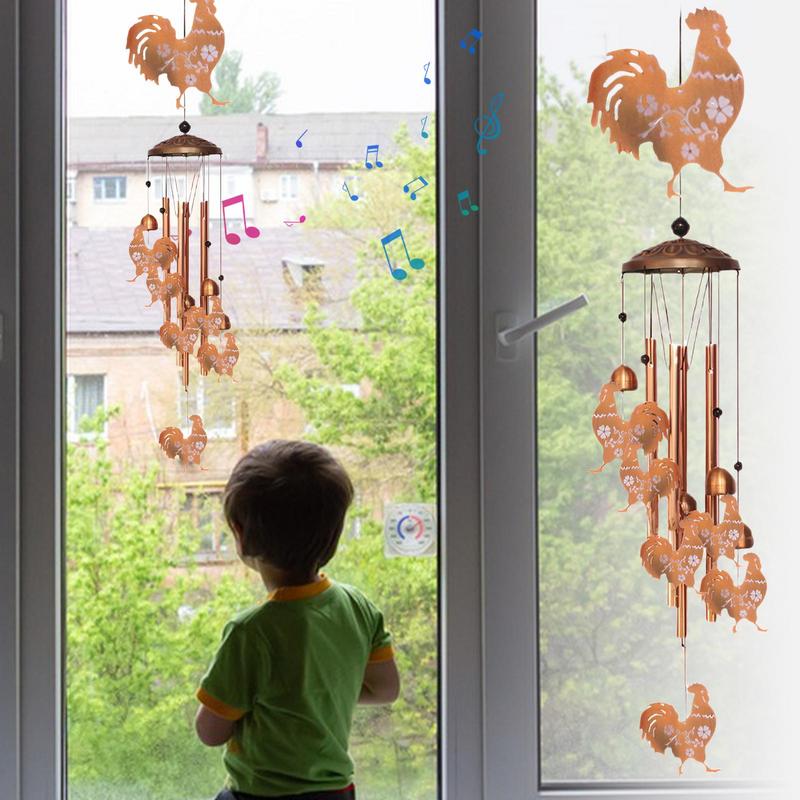 

Rooster Wind Chimes Metal Rooster Garden Backyard Decor Retro Wind Chimes Unique Ornament for Indoor Garden Patio Backyard United States