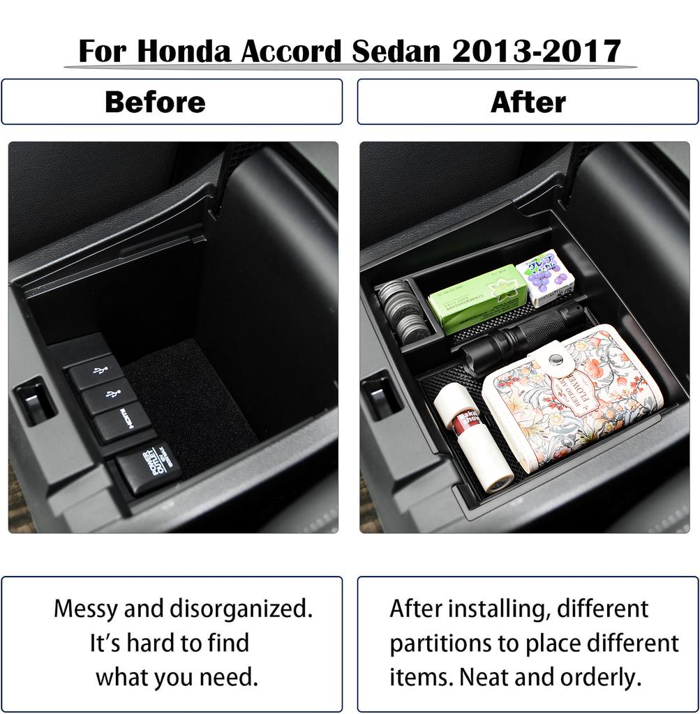 Armrest Storage Box Tray For Honda Accord Sedan 2013 2014 2015 2016 2017 Center Console Organizer Secondary Storage Car Box Tray
