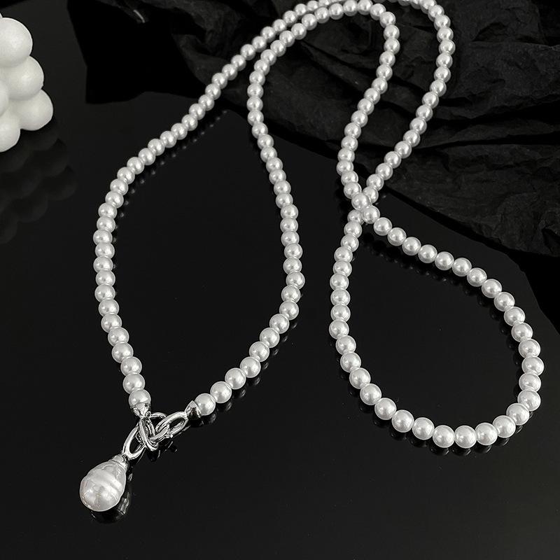 Statement Imitation Pearls Long Necklace For Women Personality Chains Big Pendant Collares Jewelry Gifts