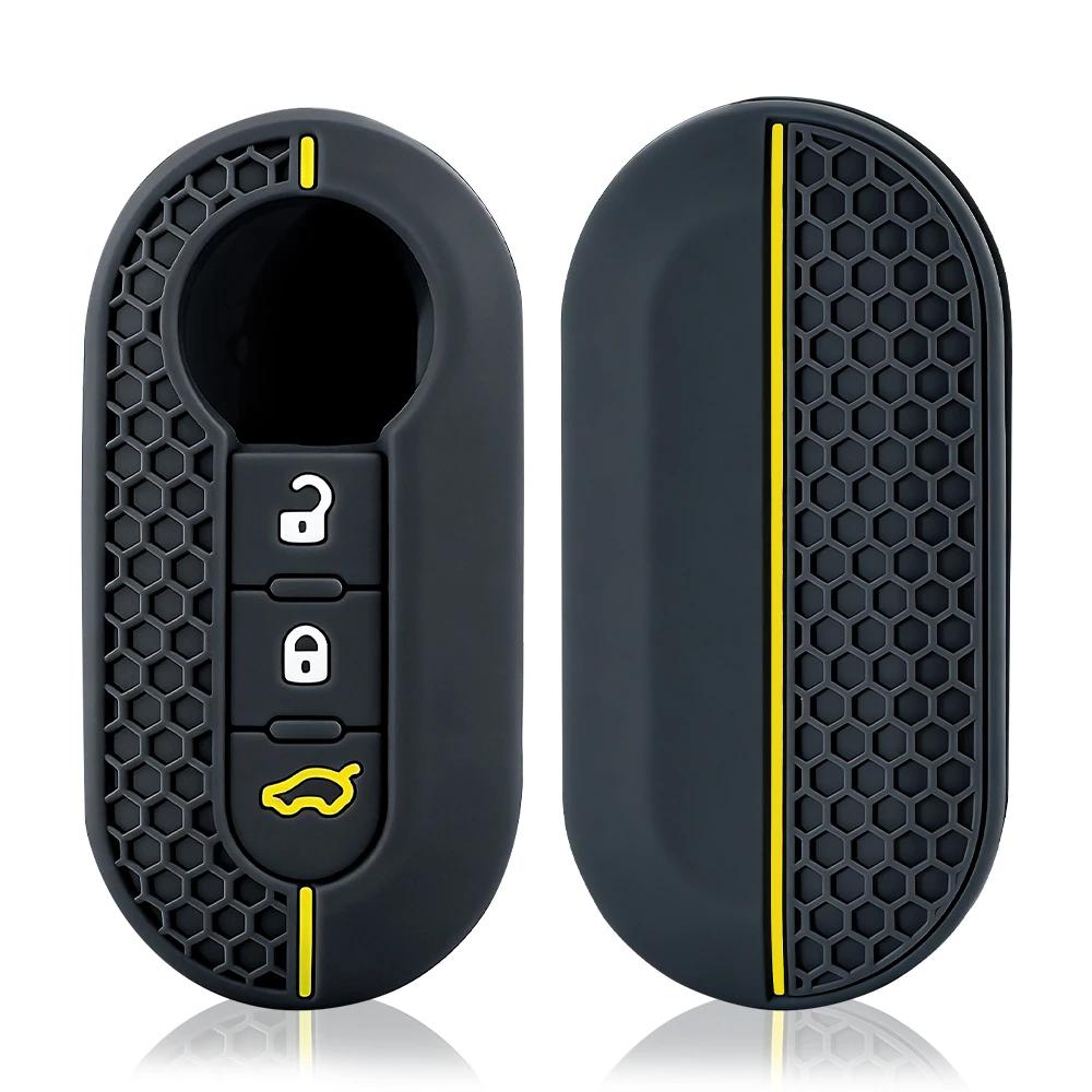 3 Button For Fiat 500 Ducato Panda 500L Punto Lancia Musa For Citroen Silicone Key Case Remote Fob Car Key Cover Accessories