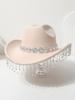 European and American crystal fringed western cowboy top hat festival party jazz hat felt hat