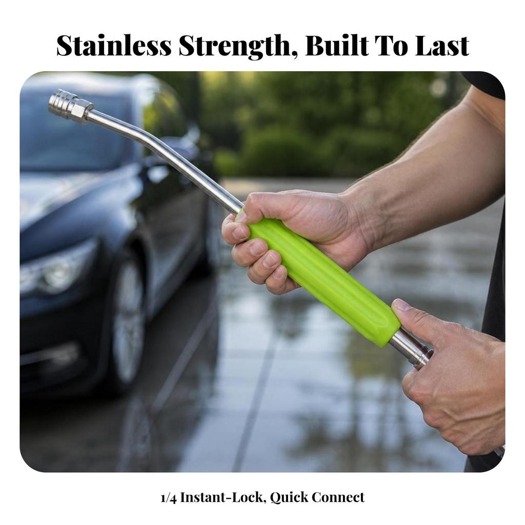 Extension Lance with Grip Sleeve | Stainless Steel Construction, Curved