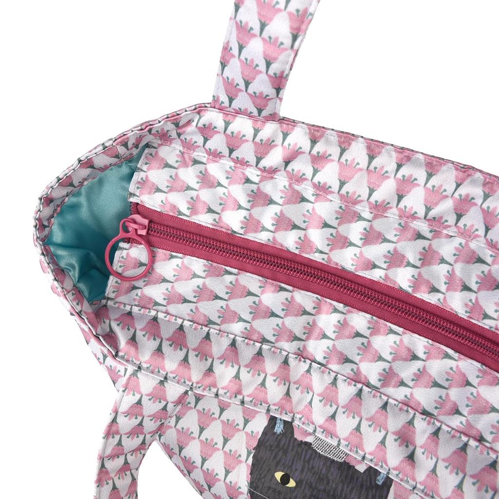 Kusguru Japan Parlor Suzuran-do Satijnen Print Tote Bag, Dames, 258059, Roze