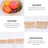3Pcs Premium Bamboo Storage Baskets Handcrafted Woven Fruit Baskets Multi Purpose Storage Holder for Home Restaurant Ktv Room