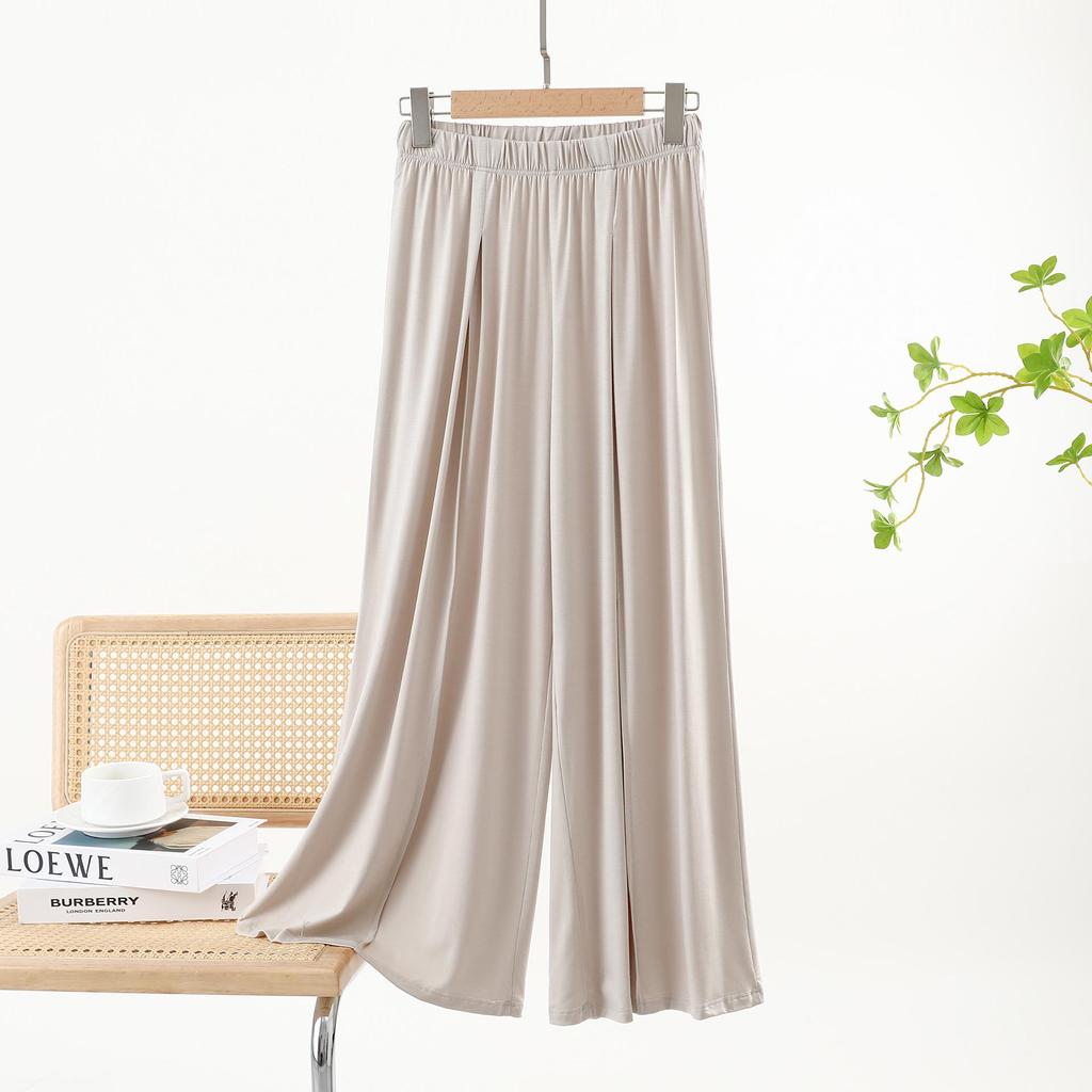 Yuke Silk Plus Size Pleated Wide-Leg Pants - Breathable, Casual, Thin, Versatile for Spring/Summer