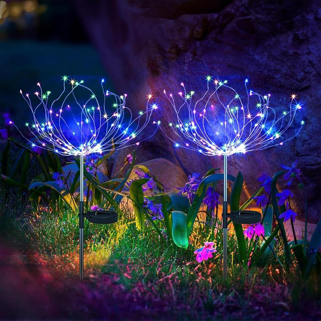 Solar LED Firework Light Solar Garden Lights Outdoor 60-420 LED Firework Beads Waterproof Colorful Lighting DIY Decoration Patio Pathway