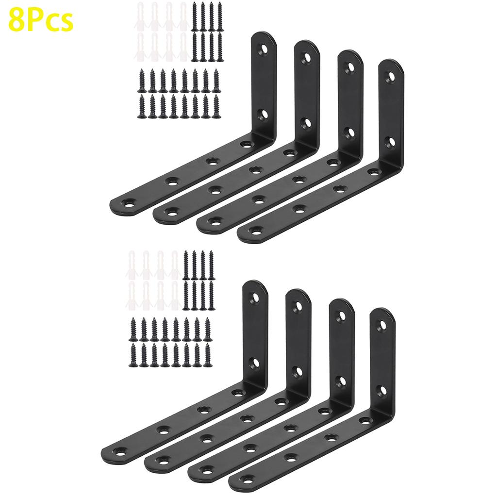 4/8Pcs 90 Degree Shelf Brackets Heavy Duty Metal Angle Bracket for Table Work Space Saving Decorative Joint Angle Bracket