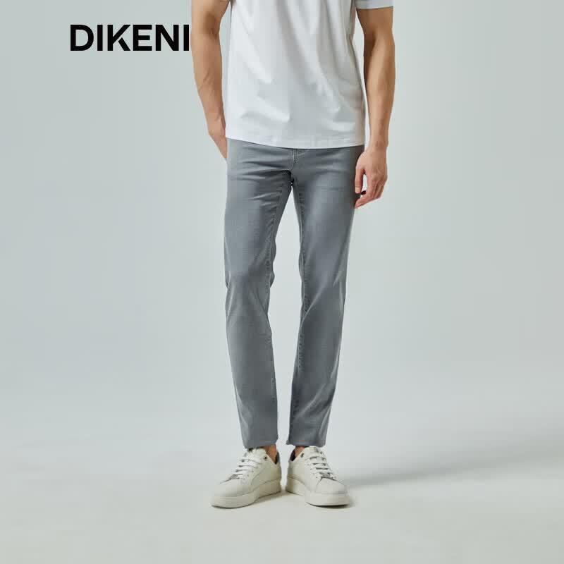 DIKENI Men s Light Grey Loose Straight Fit Jeans 3XL (34)