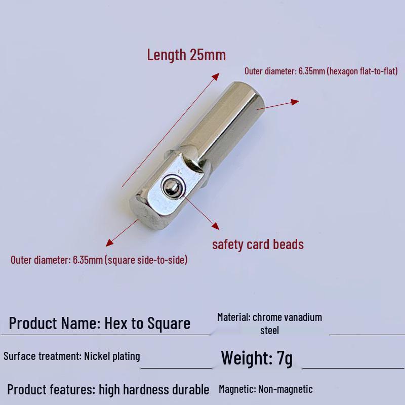 Konwerter bitów Magnetyczny pręt: Adapter 6 na 4, Przedłużacz 4mm/6.35mm na 1/4