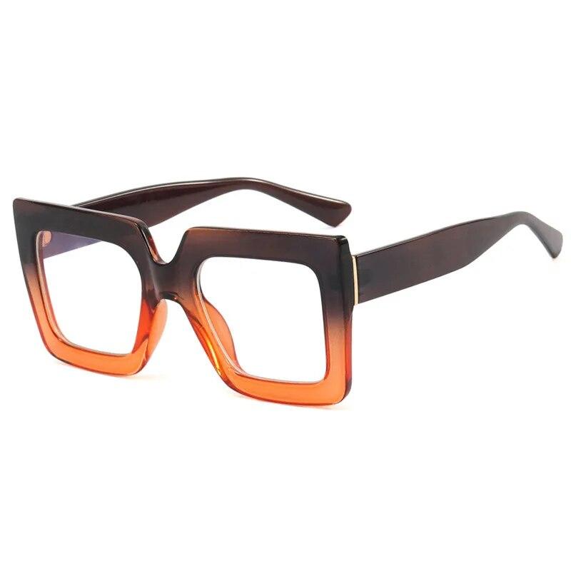

Trend Glasses Frame Square Large Frame Simple Flat Light Mirror Anti-blue Light Ins Concave Shape Glasses Frame Woman
