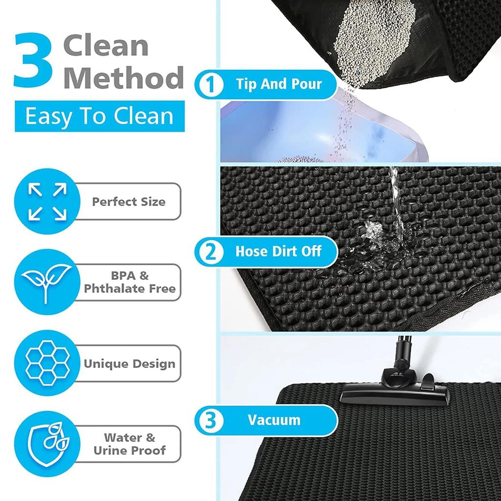EVA Waterproof Cat Litter Mat Double Layer Pet Litter Box Mat Non-slip Sand Cat Pad Washable Pet Bed Mat Clean Pad Products