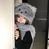 Cute Cat Winter Hat Ear Protection Windproof Hat Thicken Cycling Cap  Women Girls