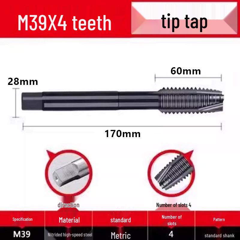 Cobalt Nitride Spiral Tap for Stainless Steel (Drill Bit: M4, M5, M6, M8, M10)