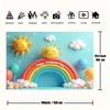 Kids Rainbow 2D Backdrop, Happy Children's Day Party Photo Background