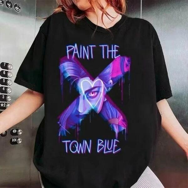 Paint The Town Blue T-Shirt, Arcane Jinx Shirt, League of Legends Merch T-Shirt 4XL